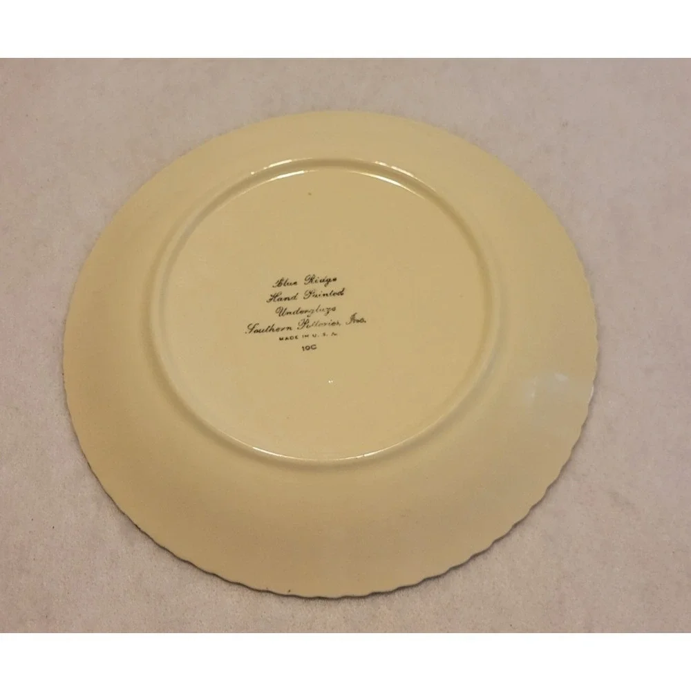 Vintage Blue Ridge Plum Fruit‎ Salad Plate Southern Potteries Hand Painted 9